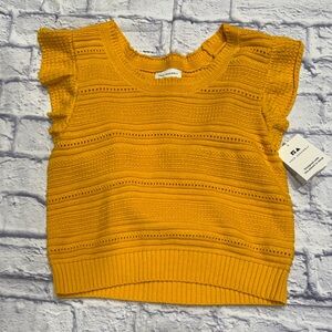 NWT Free Assembly Flutter Sleeve Tank Sweater Size M (8-10) in Golden Sunshine
